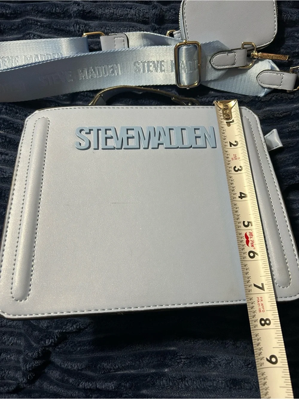 Steve Madden Bevelyn Light Blue Crossbody Bag with Removable Strap - Picture 6 of 14